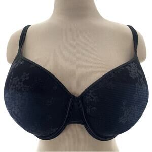 Cacique Full Coverage Black Lace Underwire Bra Size 42DD Romantic Everyday